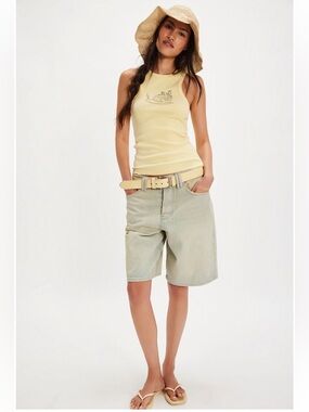 Free people denim and bone garden fairies tank size xs nwot